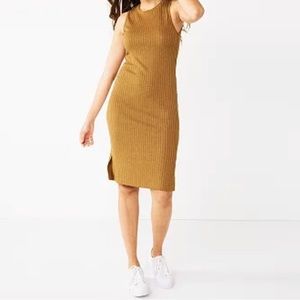Women's Nine West Rib Crewneck Sleeveless Midi Dress